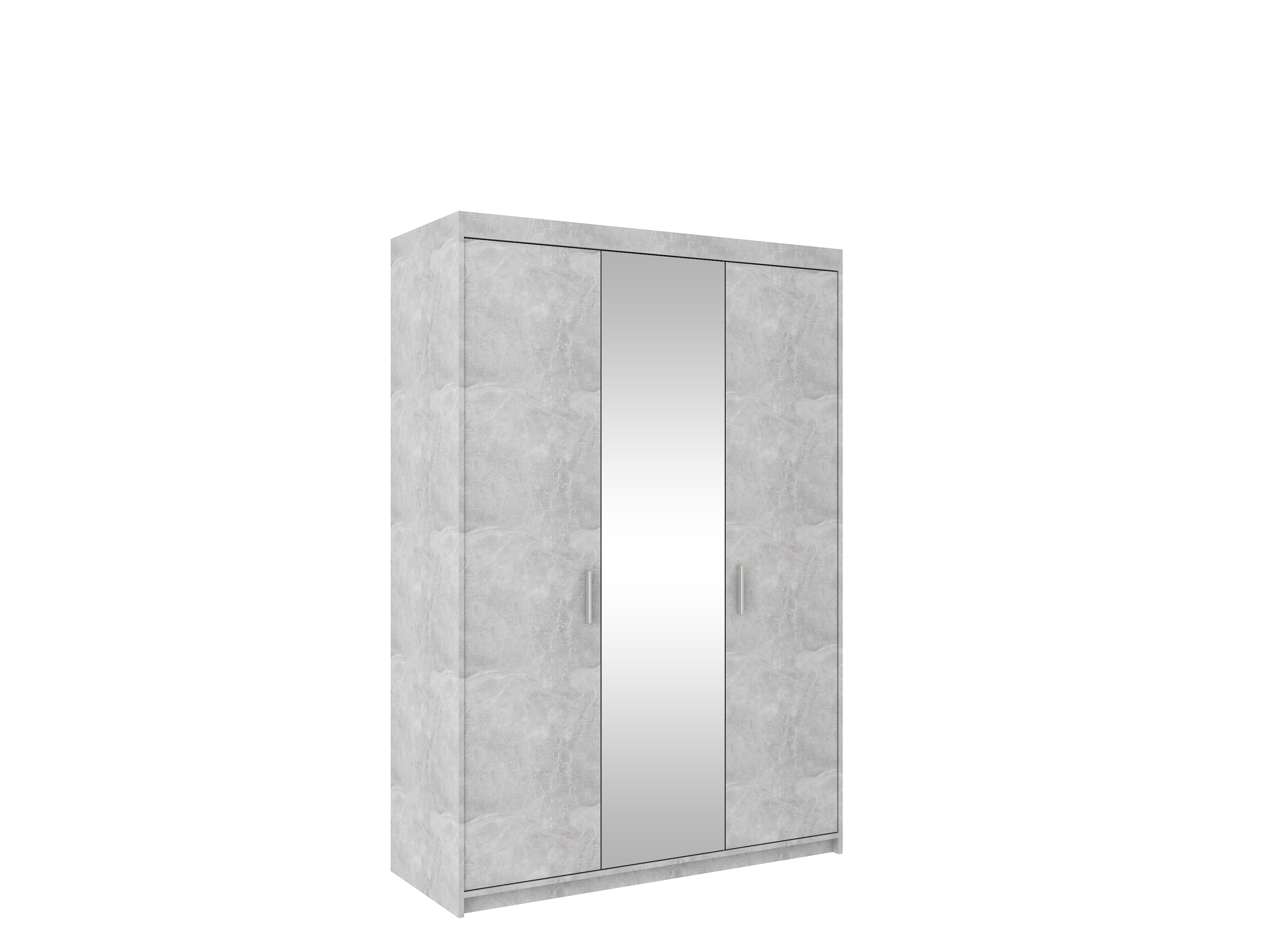ELENA 3D skříň 3 dveře, beton světlý 133 cm zrcadlo