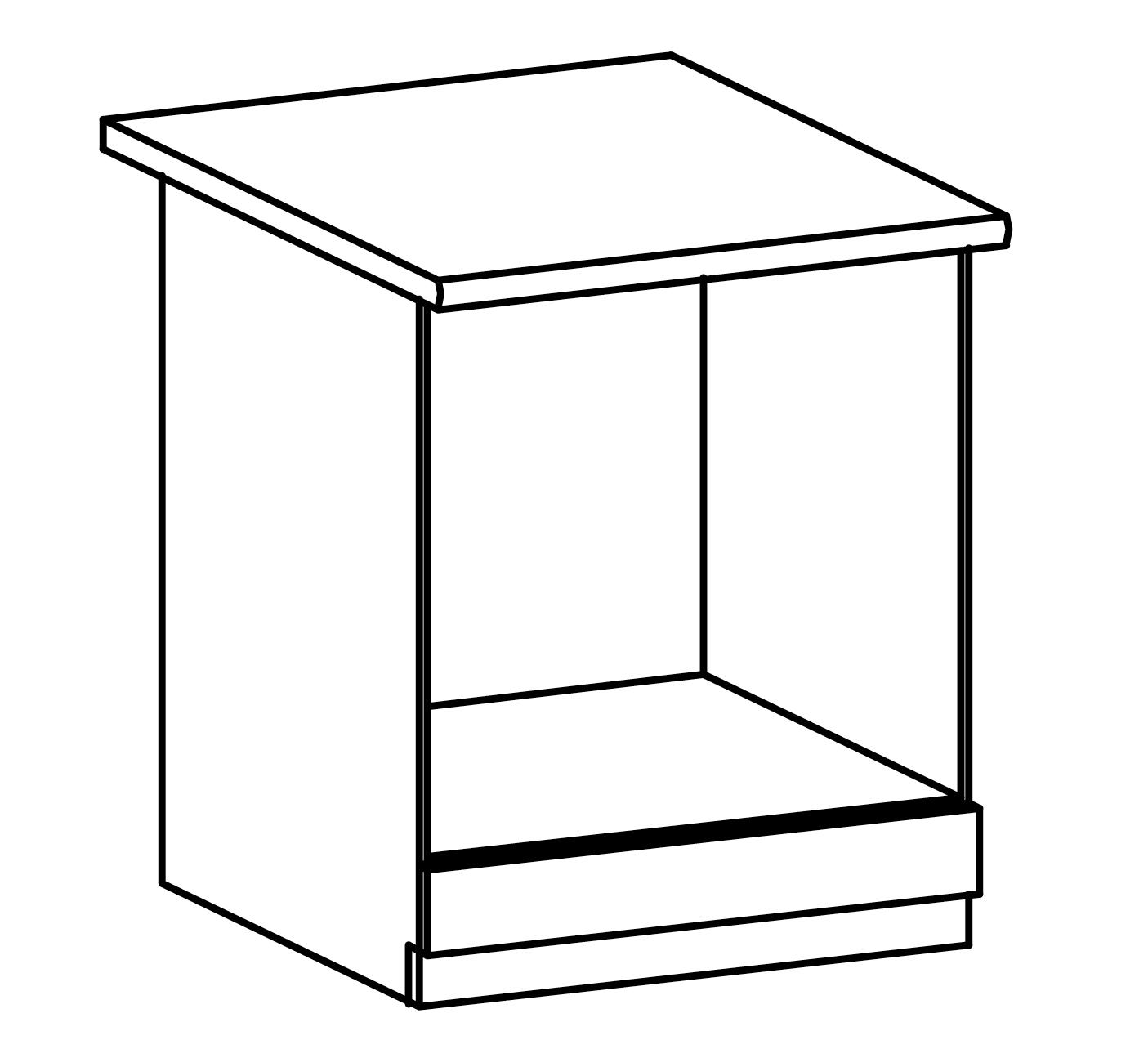 LANGEN D60ZK skříňka spodní 60 cm na vest. troubu