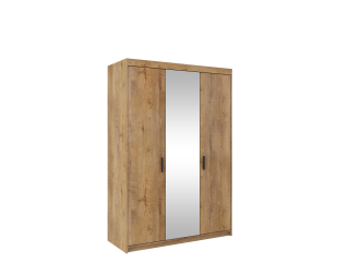 ELENA 3D skříň 3 dveře, dub lefkas 133 cm zrcadlo